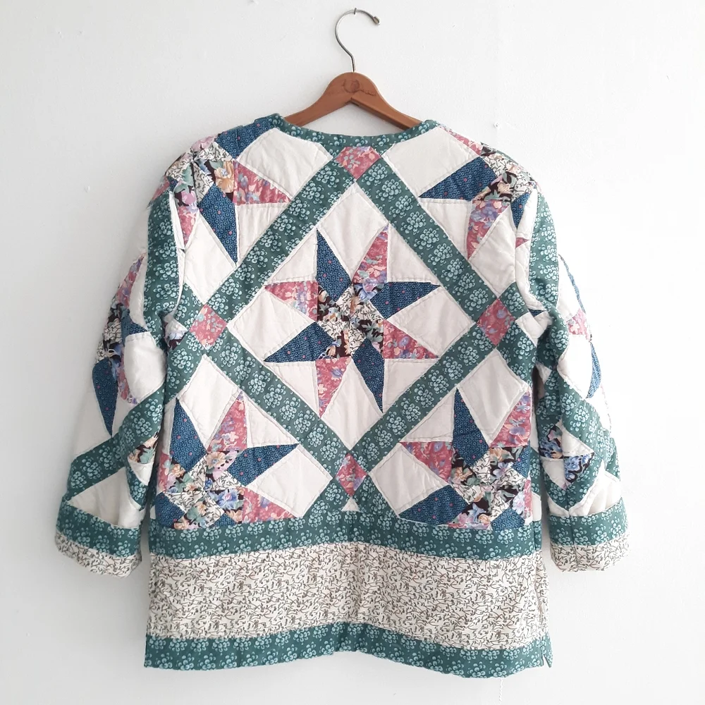 Quilted Handmade Vintage Style Jacket Shacket - Picture 4 of 7